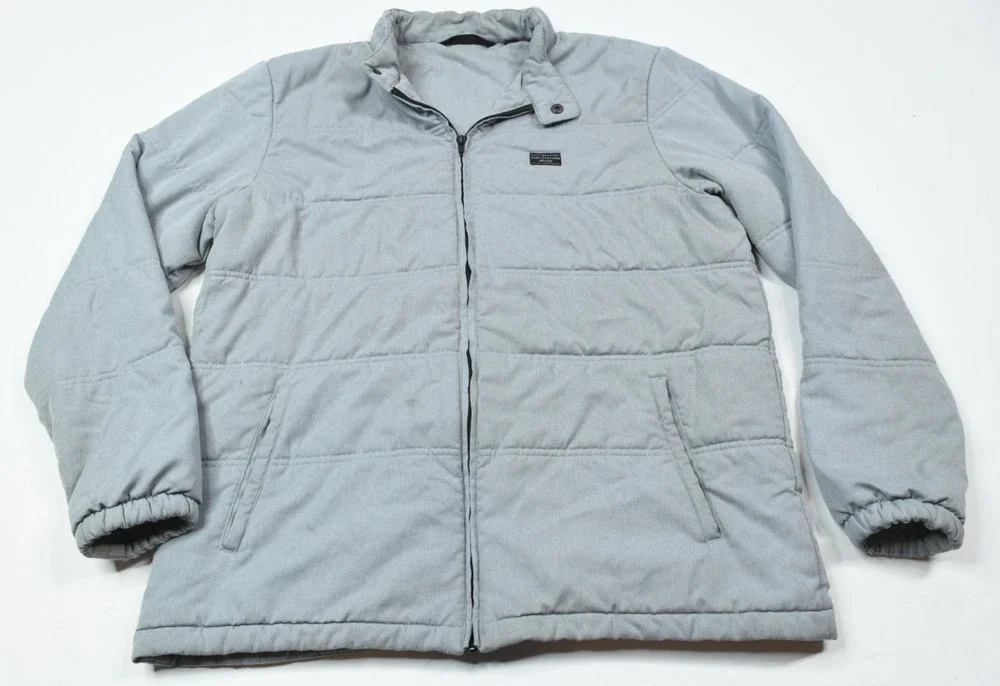 Travis Mathew Interlude Puffer Golf Jacket Mens XL Gray Long Sleeve Full-Zip